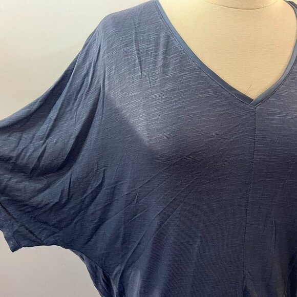 Joan Vass Women's Slate Blue Jersey Knit Assymetrical Top - Size Small - NWT - Picture 2 of 4